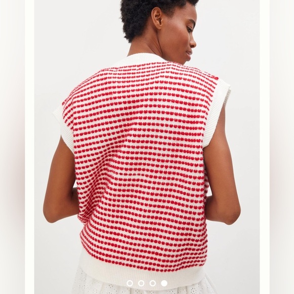 Anthropologie Tiny Red Heart Sweater Vest, One Size - Picture 2 of 9